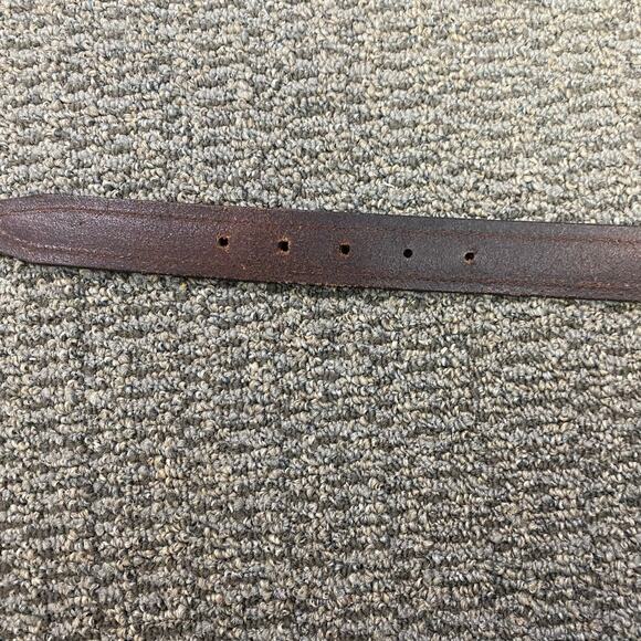 Cole Haan Brown Leather Belt Crafted in England Silver Buckle - Picture 6 of 8